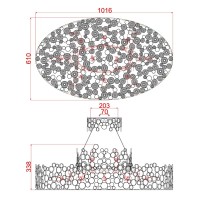Lampa wyspowa Anya - 10 źródeł światła - Srebrny
