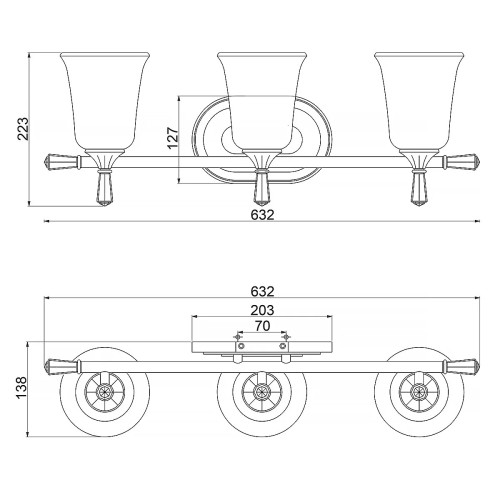 Kinkiet Blythe - 3 źródła światła - Polerowany chrom