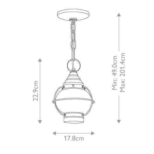 Plafon ogrodowy Cape Cod - 1 źródło światła - Brąz sienna