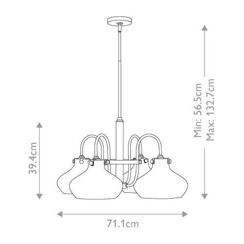 Żyrandol Congress - 4 źródła światła - Chrom - Wersja C