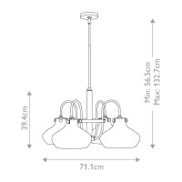 Żyrandol Congress - 4 źródła światła - Chrom - Wersja C