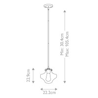 Lampa wisząca Congress - 1 źródło światła - Chrom - Wersja B