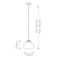 Lampa wisząca Congress - 1 źródło światła - Chrom - Wersja C