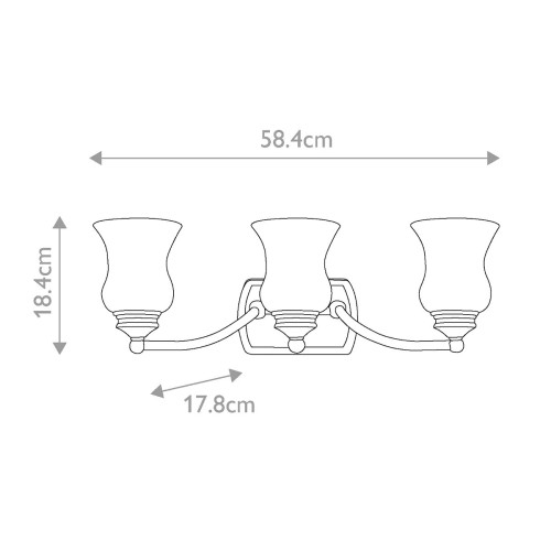 Kinkiet Constance - 3 źródła światła - Polerowany chrom