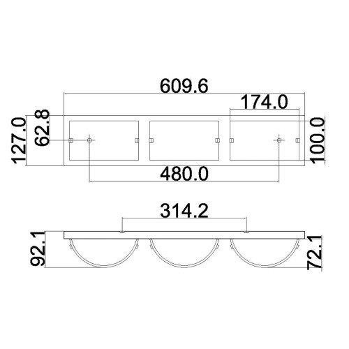 Kinkiet Daphne - 3 źródła światła - Polerowany chrom