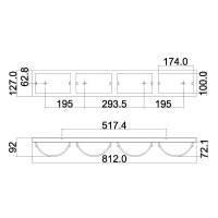Kinkiet Daphne - 4 źródła światła - Polerowany chrom