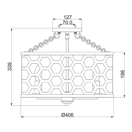 Półplafon Felix - 4 źródła światła - Złoty
