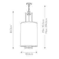 Lampa wisząca Hampton - 3 źródła światła - Antyczny nikiel