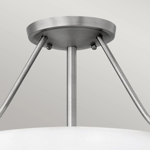 Mały półplafon Hathaway - 3 źródła światła - Antyczny nikiel