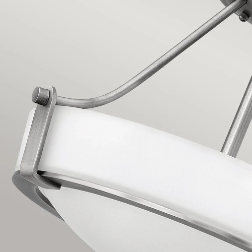 Mały półplafon Hathaway - 3 źródła światła - Antyczny nikiel