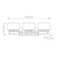 Kinkiet Lanza - 3 źródła światła - Polerowany chrom
