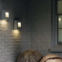 Mała latarnia naścienna Luna - 2 źródła światła - Satynowa czerń