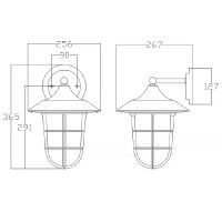 Średnia latarnia naścienna Marina - 1 źródło światła - Srebrny