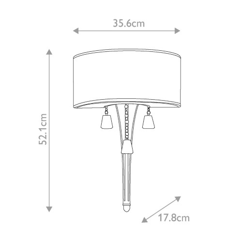 Kinkiet Mime - 2 źródła światła - Szczotkowany nikiel