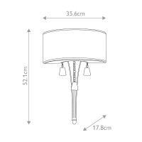 Kinkiet Mime - 2 źródła światła - Szczotkowany nikiel