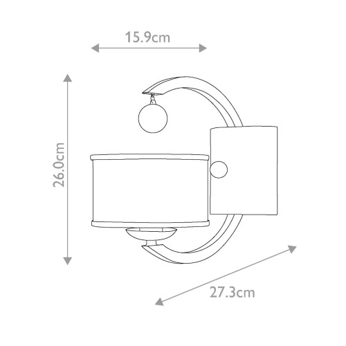 Kinkiet Monaco - 1 źródło światła - Szczotkowany nikiel