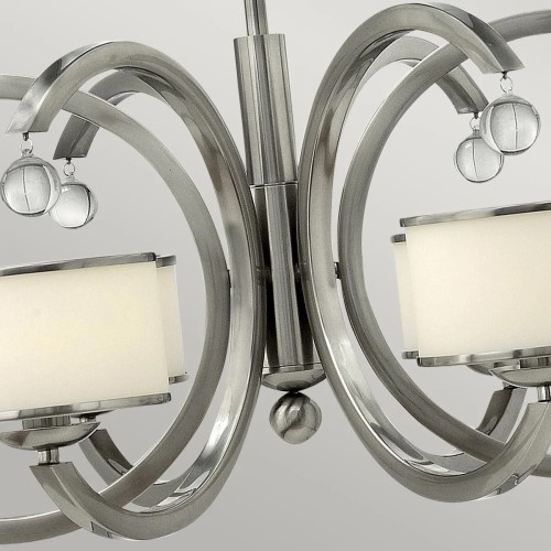 Żyrandol Monaco - 6 źródeł światła - Szczotkowany nikiel