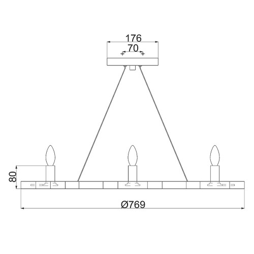 Żyrandol Moxie - 6 źródeł światła - Złoty