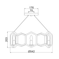 Lampa wisząca Moxie - 6 źródeł światła - Złoty