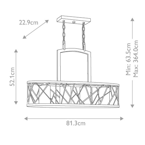 Lampa wyspowa Nest - 4 źródła światła - Srebrny