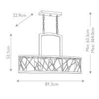 Lampa wyspowa Nest - 4 źródła światła - Srebrny