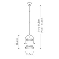 Lampa wisząca Pullman - 1 źródło światła - Szczotkowany nikiel