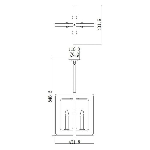 Lampa wisząca Quentin - 4 źródła światła - Brązowy - Wersja B