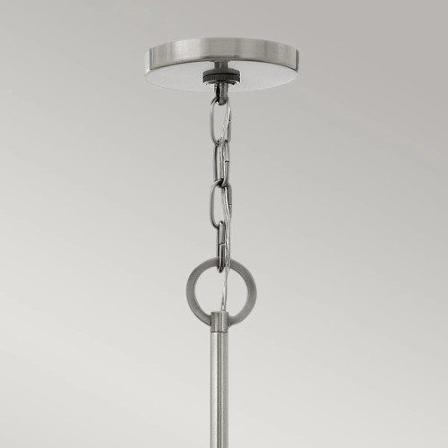 Duża lampa wisząca Wingate - 6 źródeł światła - Polerowany antyczny nikiel