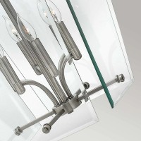 Duża lampa wisząca Wingate - 6 źródeł światła - Polerowany antyczny nikiel