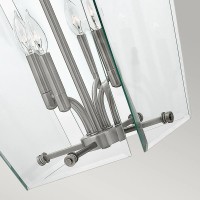 Średnia lampa wisząca Wingate - 4 źródła światła - Polerowany antyczny nikiel