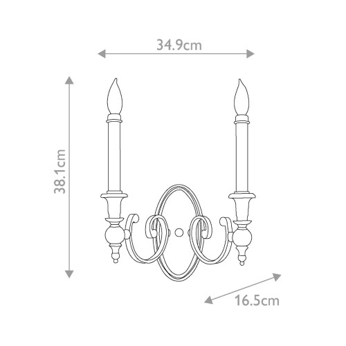 Kinkiet Yorktown - 2 źródła światła - Antyczny nikiel