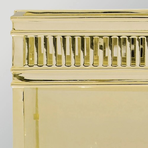 Średnia latarnia naścienna Holborn - 2 źródła światła -Polerowany mosiądz