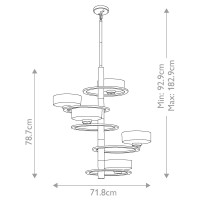 Żyrandol Aleeka - 5 źródeł światła - Pewter - Wersja A