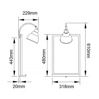 Kinkiet Chalkboard - 1 źródło światła - Postarzany cynk