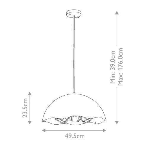 Lampa wisząca Fracture - 3 źródła światła - Postarzany cynk