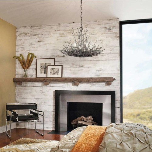 Żyrandol Organique - 5 źródeł światła - Postarzany brąz