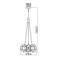 Żyrandol Rocklyn - 3 źródła światła - Surowa stal