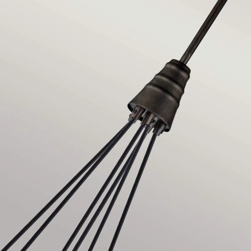 Żyrandol Rocklyn - 6 źródeł światła - Surowa stal