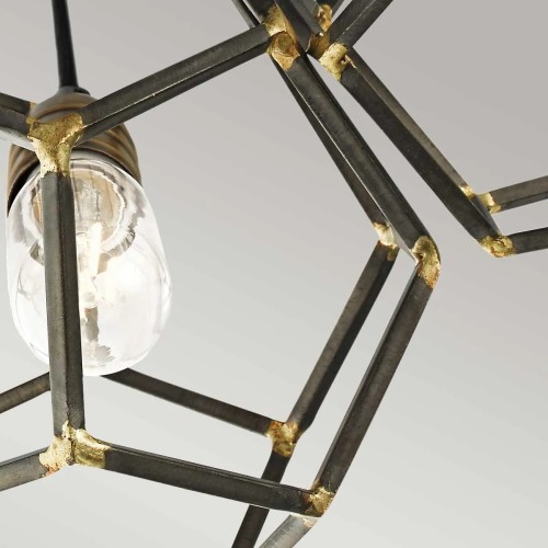 Żyrandol Rocklyn - 6 źródeł światła - Surowa stal