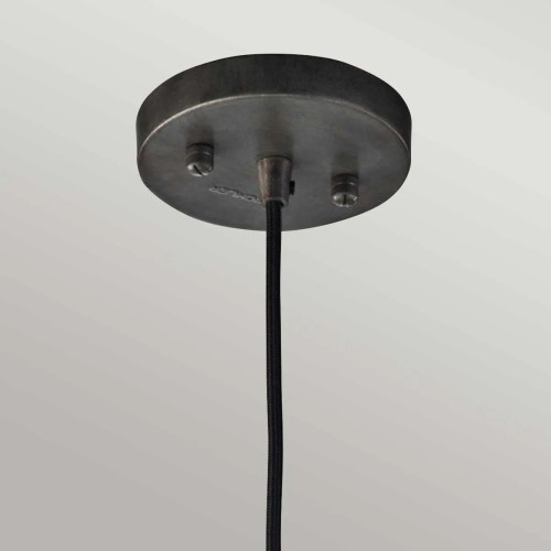 Mała lampa wisząca Rocklyn - 1 źródło światła - Surowa stal