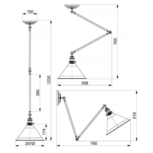 Kinkiet Provence - 1 źródło światła - Polerowana miedź