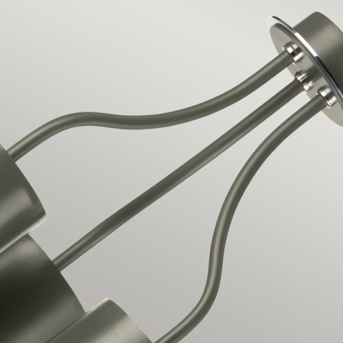 Żyrandol Quinto - 3 źródła światła - Ciemnoszary, polerowany nikiel