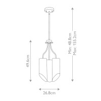 Żyrandol Quinto - 3 źródła światła - Ciemnoszary, polerowany nikiel