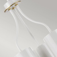 Żyrandol Quinto - 3 źródła światła - Biały, postarzany mosiądz