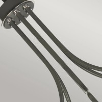 Żyrandol Quinto - 6 źródeł światła - Ciemnoszary, polerowany nikiel