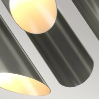 Żyrandol Quinto - 6 źródeł światła - Ciemnoszary, polerowany nikiel