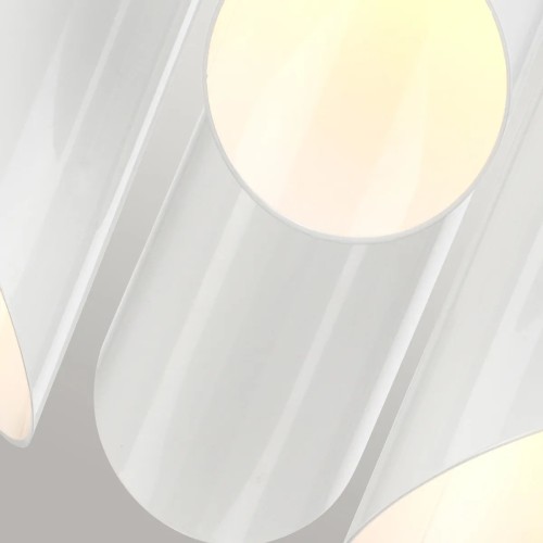 Żyrandol Quinto - 6 źródeł światła - Biały, postarzany mosiądz