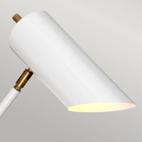 Lampa podłogowa Quinto - 1 źródło światła - Biały, postarzany mosiądz