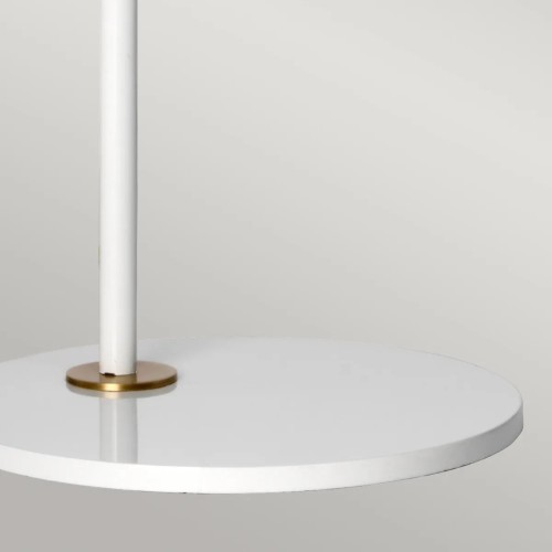 Lampa podłogowa Quinto - 1 źródło światła - Biały, postarzany mosiądz