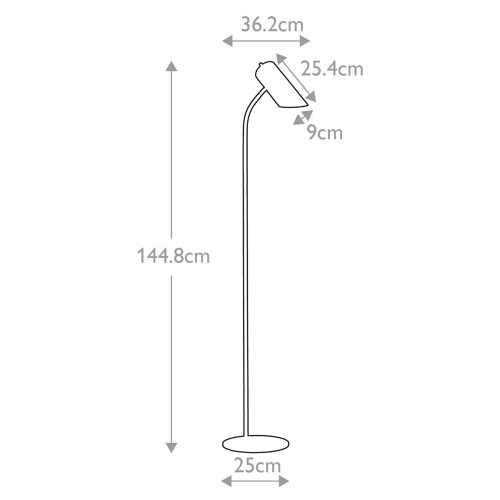 Lampa podłogowa Quinto - 1 źródło światła - Biały, postarzany mosiądz